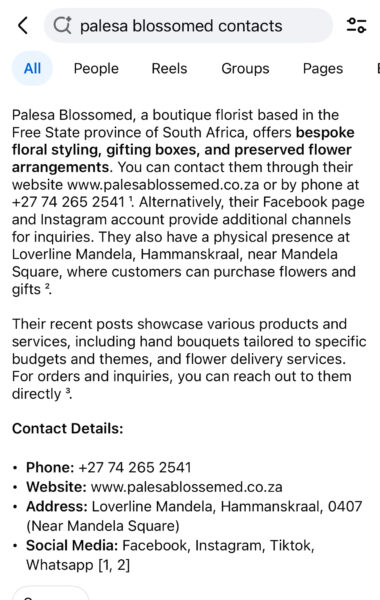 Palesa blossomed